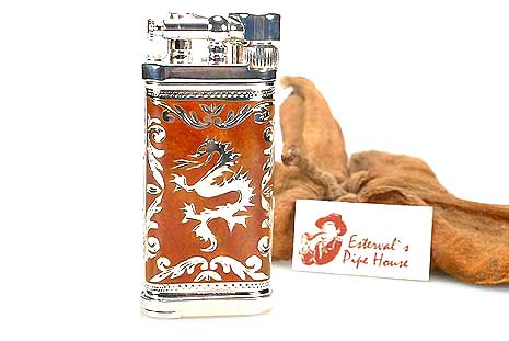 Sillems 1989R Pipe Lighter Old Boy LEA red Dragon